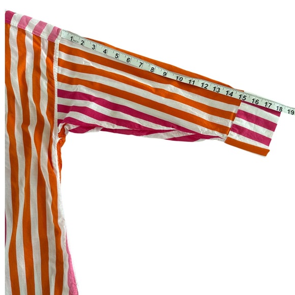 Beach Riot Alexa Top Pink Orange Sunset Stripe Tunic Button Down S/M Coverup New - Picture 7 of 11